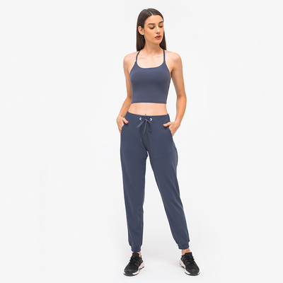 Womens Stretch Workout Pocket Yoga Pants Straight Beam Foot